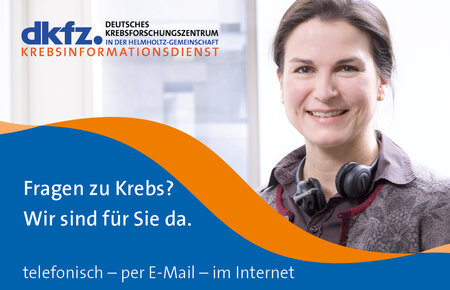 Visitenkarte des Krebsinformationsdienstes für Patienten: Fragen zu Krebs? Wir sind für Sie da.