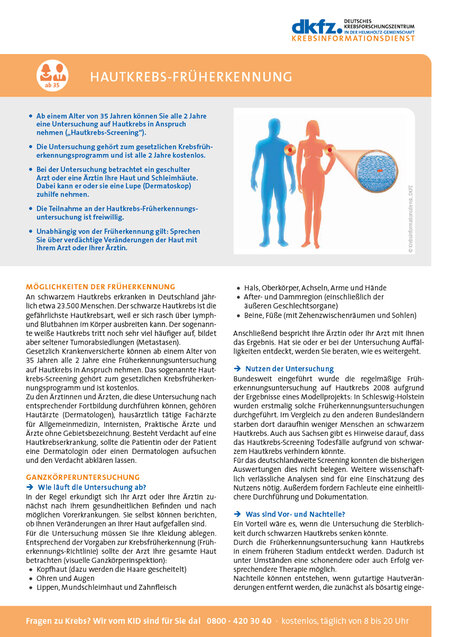 Informationsblatt "Hautkrebs-Früherkennung"