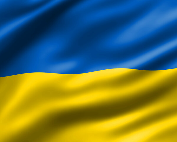 Ukrainische Flagge bzw. Fahne (oben blau, unten gelb)