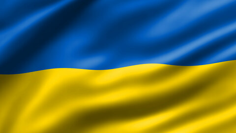 Ukrainische Flagge bzw. Fahne (oben blau, unten gelb)